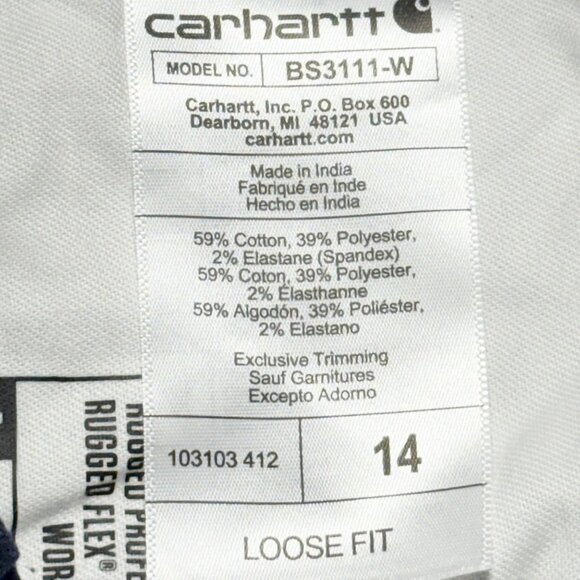 Carhartt Womens Rugged Flex Loose Blue Canvas Work Shorts Size 14 NWT 10" Inseam - Picture 7 of 12